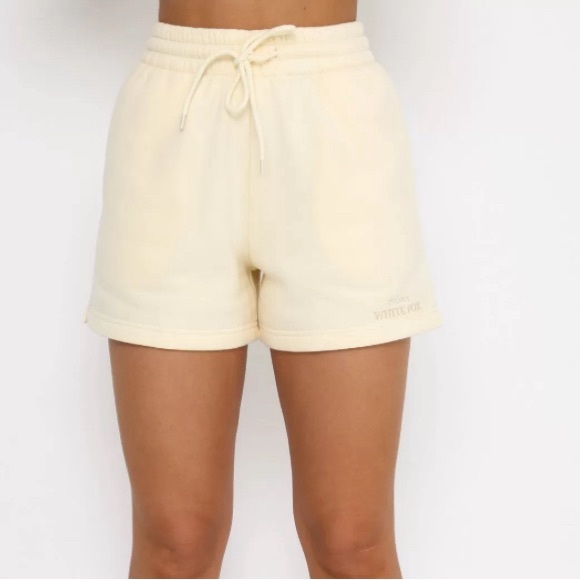 White Fox Along for the Ride Lounge shorts in Butter size M - Picture 9 of 10
